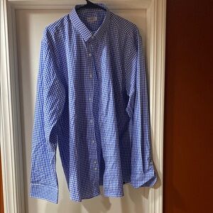 Blue Gingham Men's BARBELL button up Shirt